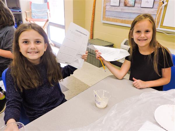 Students conducting a lab experiment. 